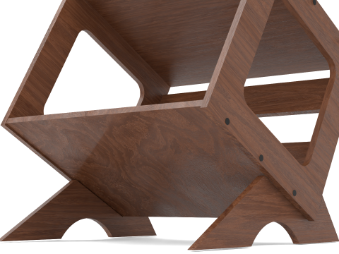 Books Record Storage Stand 3D Model