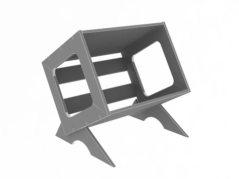 Books Record Storage Stand 3D Model
