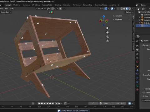 Books Record Storage Stand 3D Model