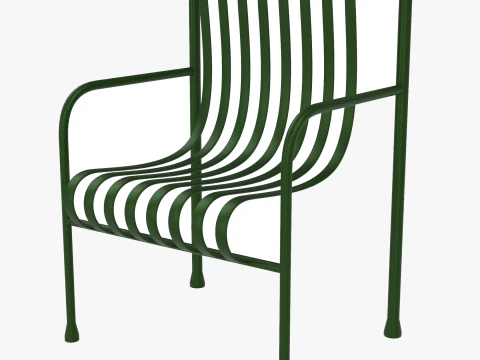 Sedia verde per mobili da esterno Hay Palissade a righe Modello 3D