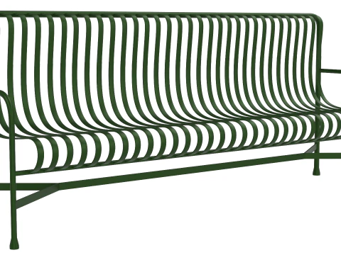 Hay Palissade ray&eacute; mobilier d'ext&eacute;rieur chaise verte Modèle 3D