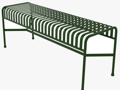 干し草の柵のストライプの屋外用家具グリーン テーブル 3Dモデル