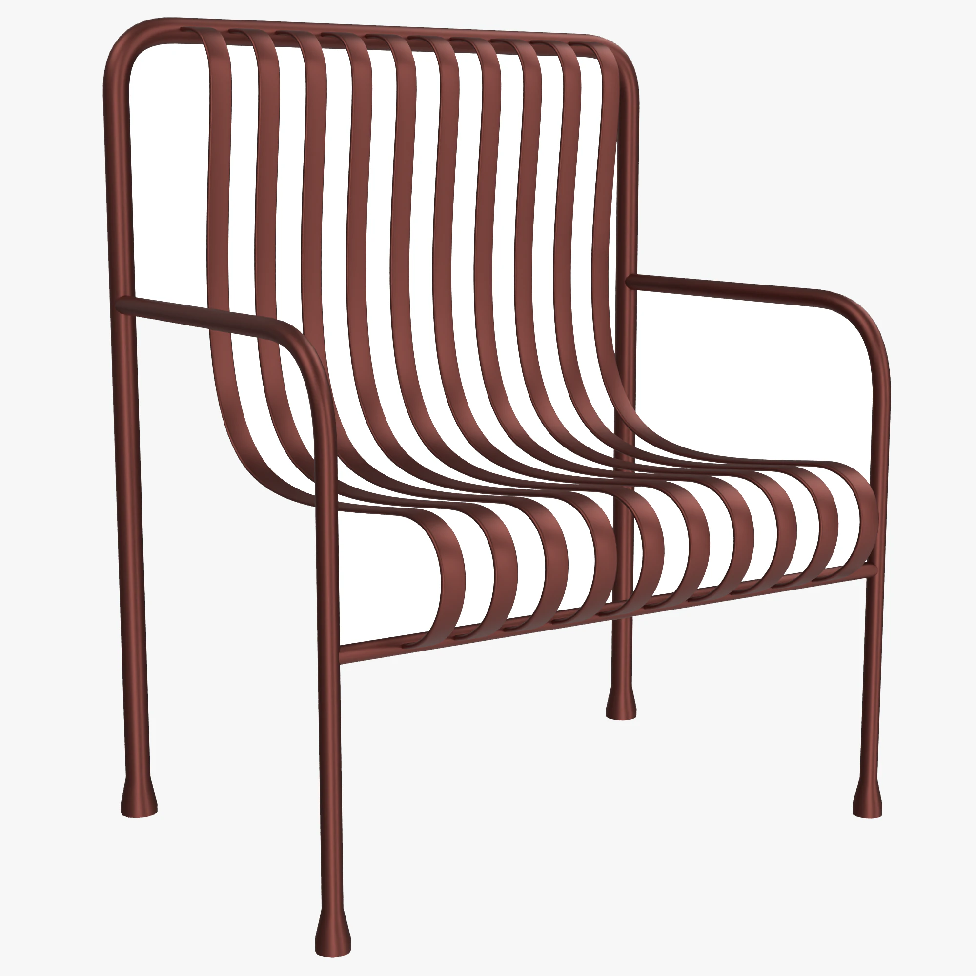 Hay Palissade Striped Outdoor Furniture Brown Chair 3D Model .c4d .max .obj .3ds .fbx .stl .blend 