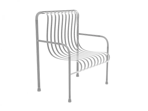 Hay Palissade Striped Outdoor Furniture Brown Chair 3D Model
