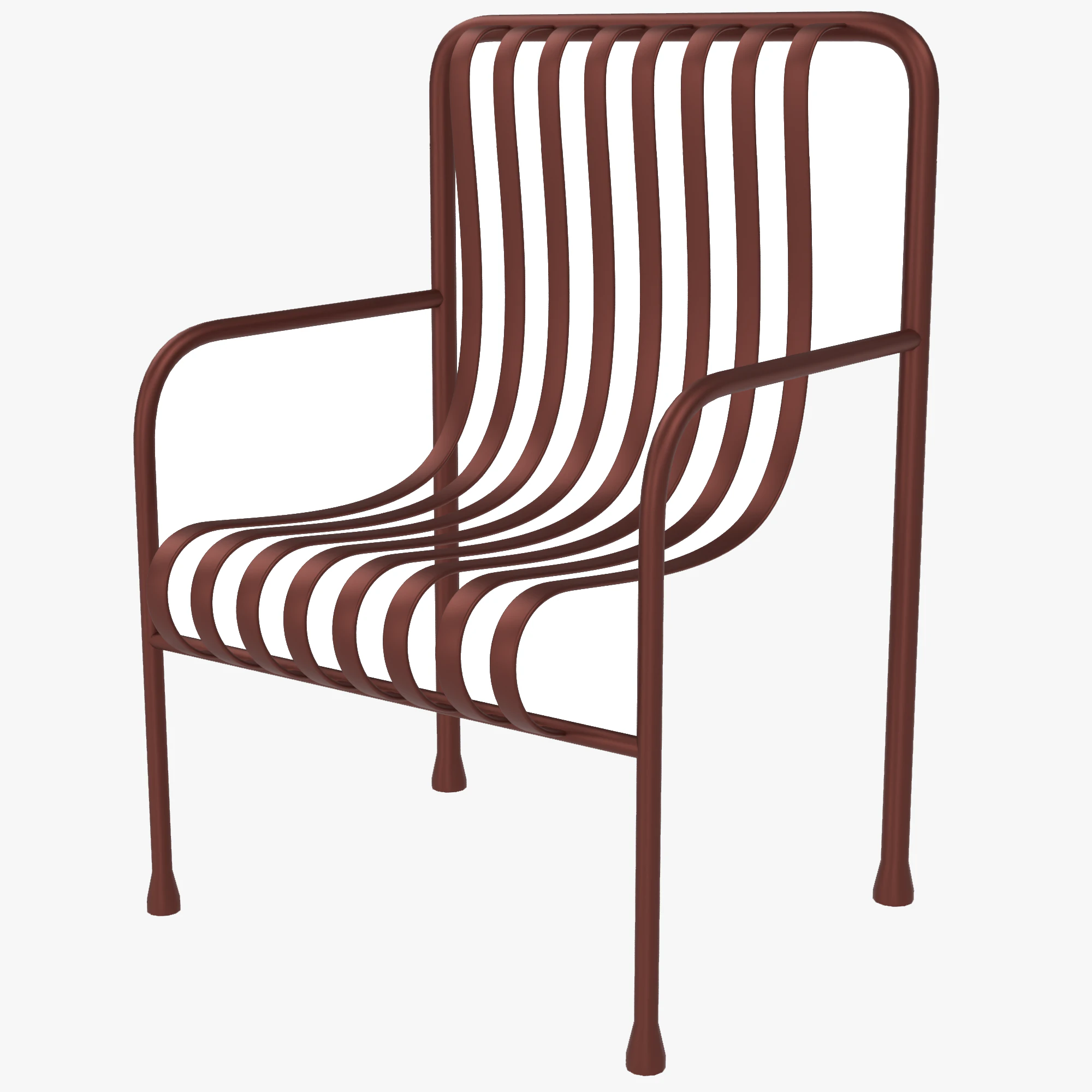 Hay Palissade Striped Outdoor Furniture Brown Chair 3D Model .c4d .max .obj .3ds .fbx .stl .blend 
