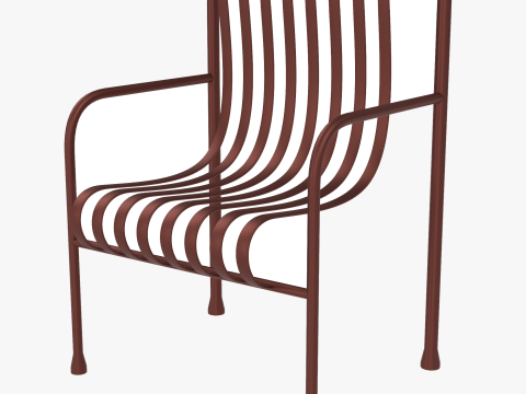 Silla marr&oacute;n de muebles de exterior a rayas Hay Palissade Modelo 3D