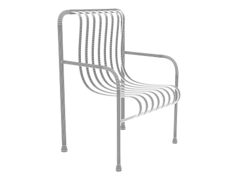 Hay Palissade Striped Outdoor Furniture Brown Chair 3D Model