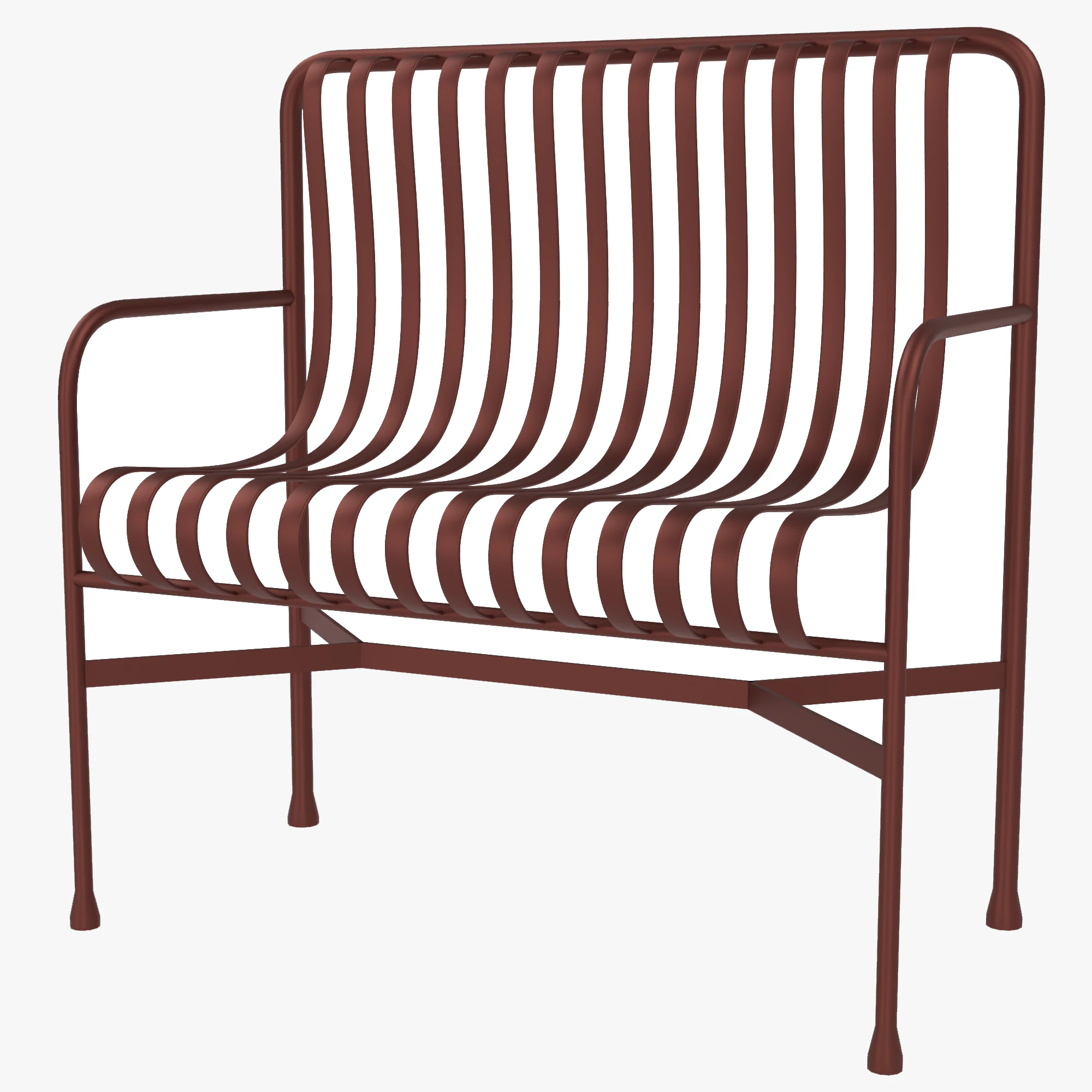 Hay Palissade Striped Outdoor Furniture Brown Chair 3D Model .c4d .max .obj .3ds .fbx .stl .blend 