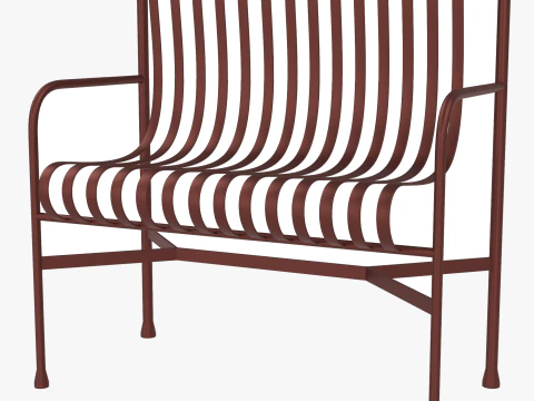 건초 방어벽 줄무늬 야외 가구 갈색 의자 3D 모델