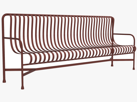 Brązowa sofa z meblami ogrodowymi Hay Palissade w paski Model 3D