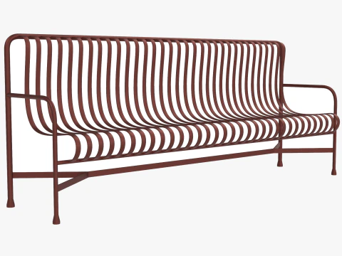 건초 방어벽 줄무늬 야외 가구 갈색 소파 3D 모델