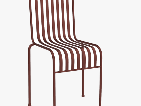 干草栅栏条纹户外家具棕色椅子 3D 模型