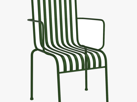 Kursi Hijau Furnitur Luar Ruangan Bergaris Hay Palissade Model 3D
