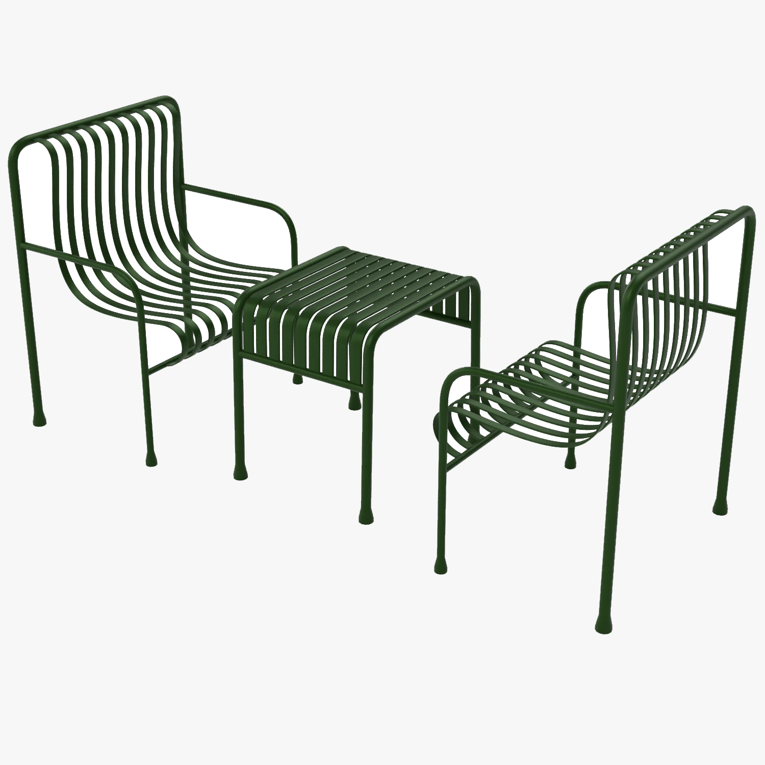 Hay Palissade Striped Outdoor Furniture 3D Model .c4d .max .obj .3ds .fbx .stl .blend 