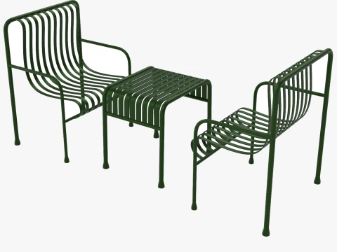 헤이 팰리세이드 스트라이프 야외 가구 3D 모델