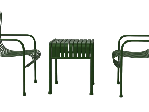 Hay Palissade Striped Outdoor Furniture 3D Model