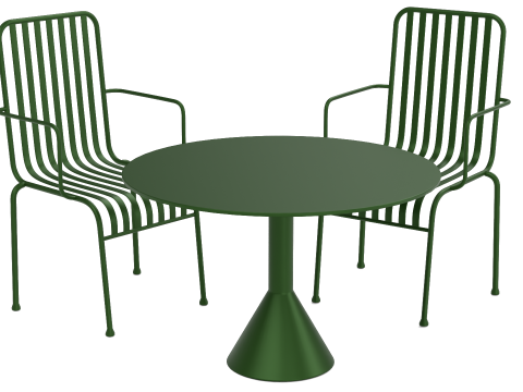Hay Palissade Striped Outdoor Furniture Set Green 3D Model