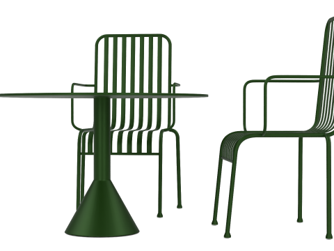 Hay Palissade Striped Outdoor Furniture Set Green 3D Model