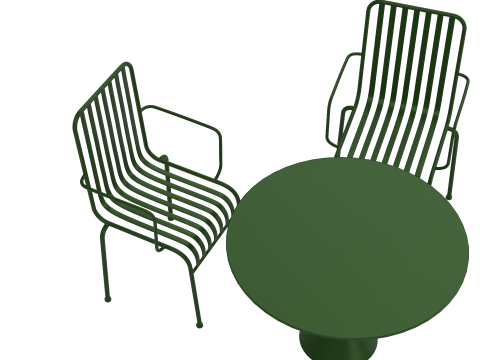 Hay Palissade Striped Outdoor Furniture Set Green 3D Model