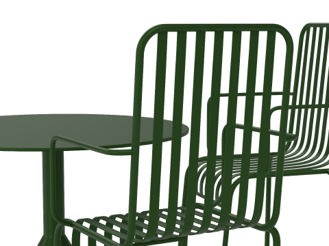 Hay Palissade Striped Outdoor Furniture Set Green 3D Model