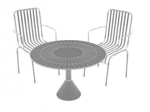 Hay Palissade Striped Outdoor Furniture Set Green 3D Model