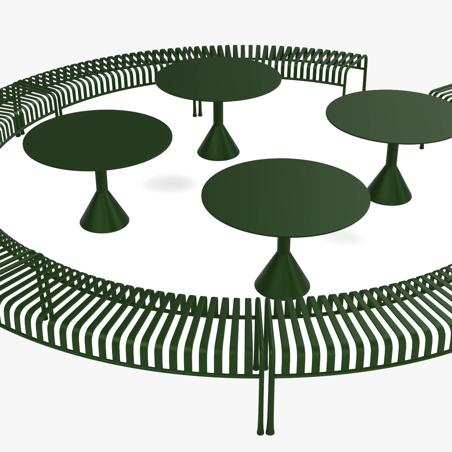 HAY Palissade Striped Outdoor Furniture Set Green 3D Model .c4d .max .obj .3ds .fbx .stl .blend