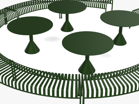 Set di mobili da esterno HAY Palissade a righe verde Modello 3D