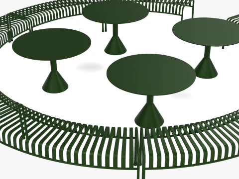 Zestaw mebli ogrodowych w paski HAY Palissade w kolorze zielonym Model 3D