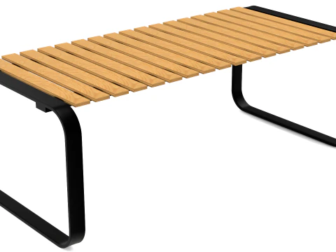 Wooden Striped Outdoor Table 3D Model