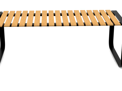 Wooden Striped Outdoor Table 3D Model