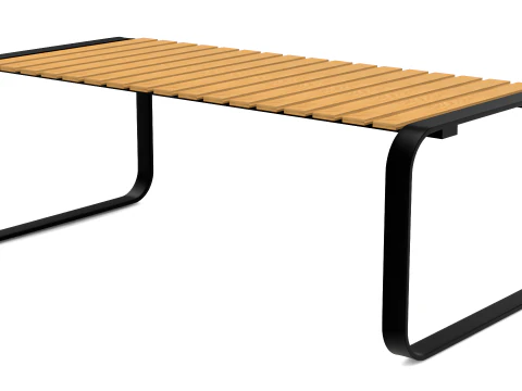 Wooden Striped Outdoor Table 3D Model