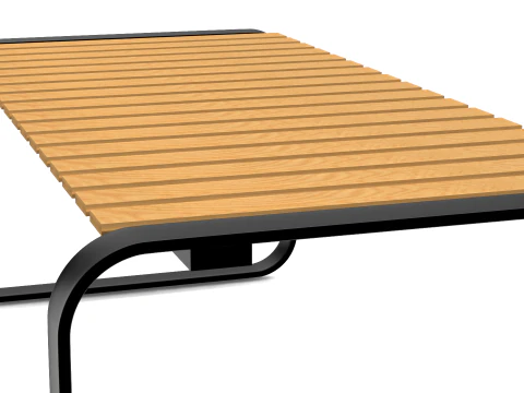 Wooden Striped Outdoor Table 3D Model