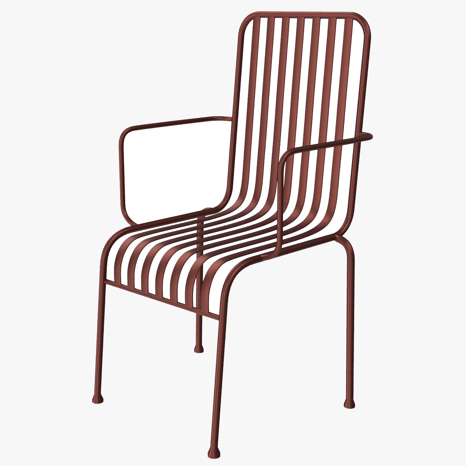 Hay Palissade Striped Outdoor Furniture Brown Chair 3D Model .c4d .max .obj .3ds .fbx .stl .blend