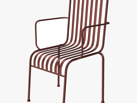 Silla marr&oacute;n de muebles de exterior a rayas Hay Palissade Modelo 3D
