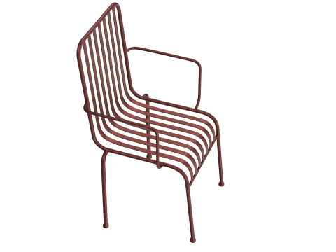 Hay Palissade Striped Outdoor Furniture Brown Chair 3D Model