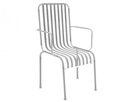 Hay Palissade Striped Outdoor Furniture Brown Chair 3D Model