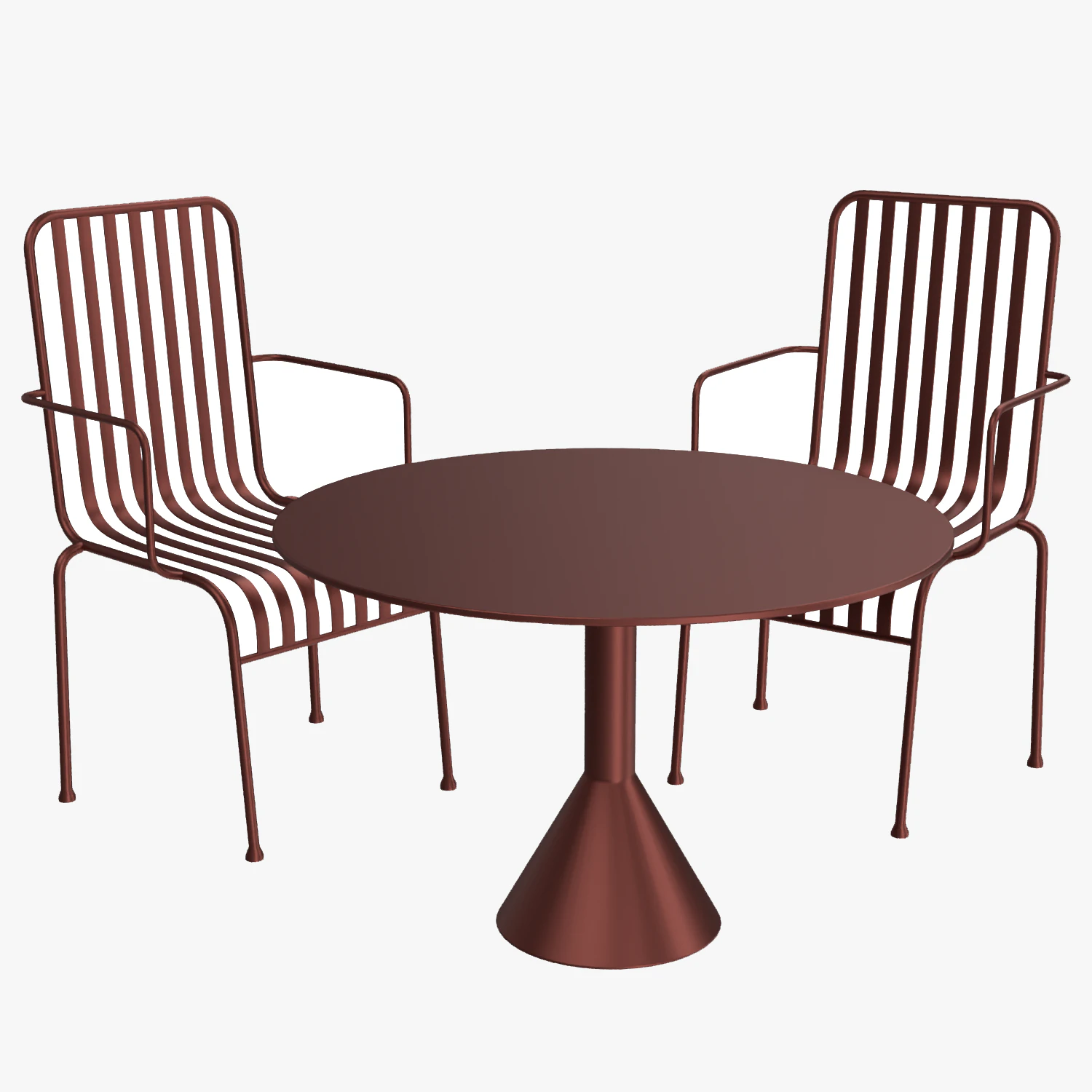 Hay Palissade Striped Outdoor Furniture Set 3D Model .c4d .max .obj .3ds .fbx .stl .blend 