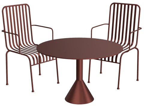Hay Palissade Striped Outdoor Furniture Set 3D Model