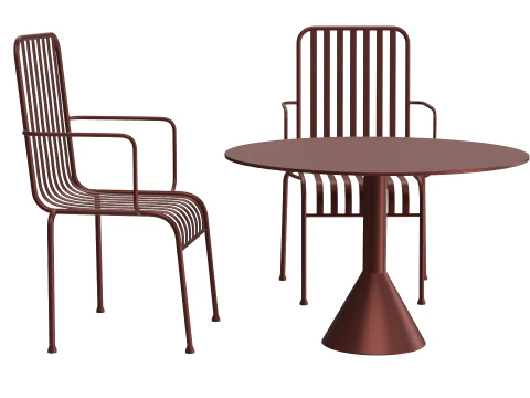 Hay Palissade Striped Outdoor Furniture Set 3D Model
