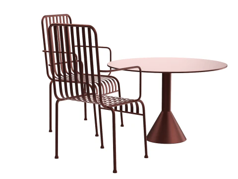 Hay Palissade Striped Outdoor Furniture Set 3D Model
