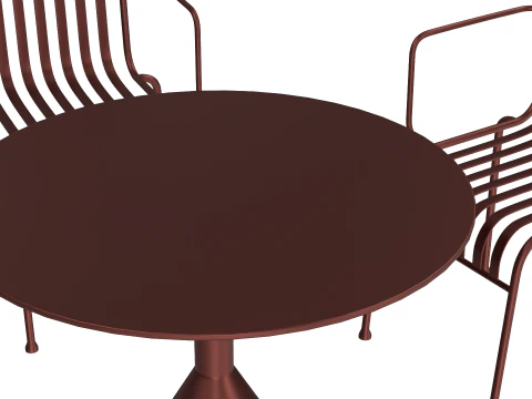Hay Palissade Striped Outdoor Furniture Set 3D Model