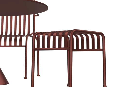 Hay Palissade Striped Outdoor Furniture Set 3D Model