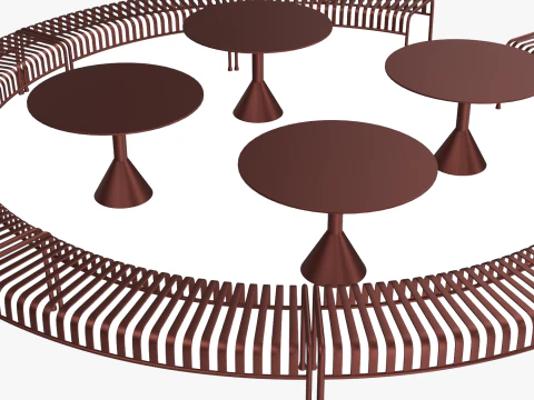 Set di mobili da esterno HAY Palissade a righe verde Modello 3D