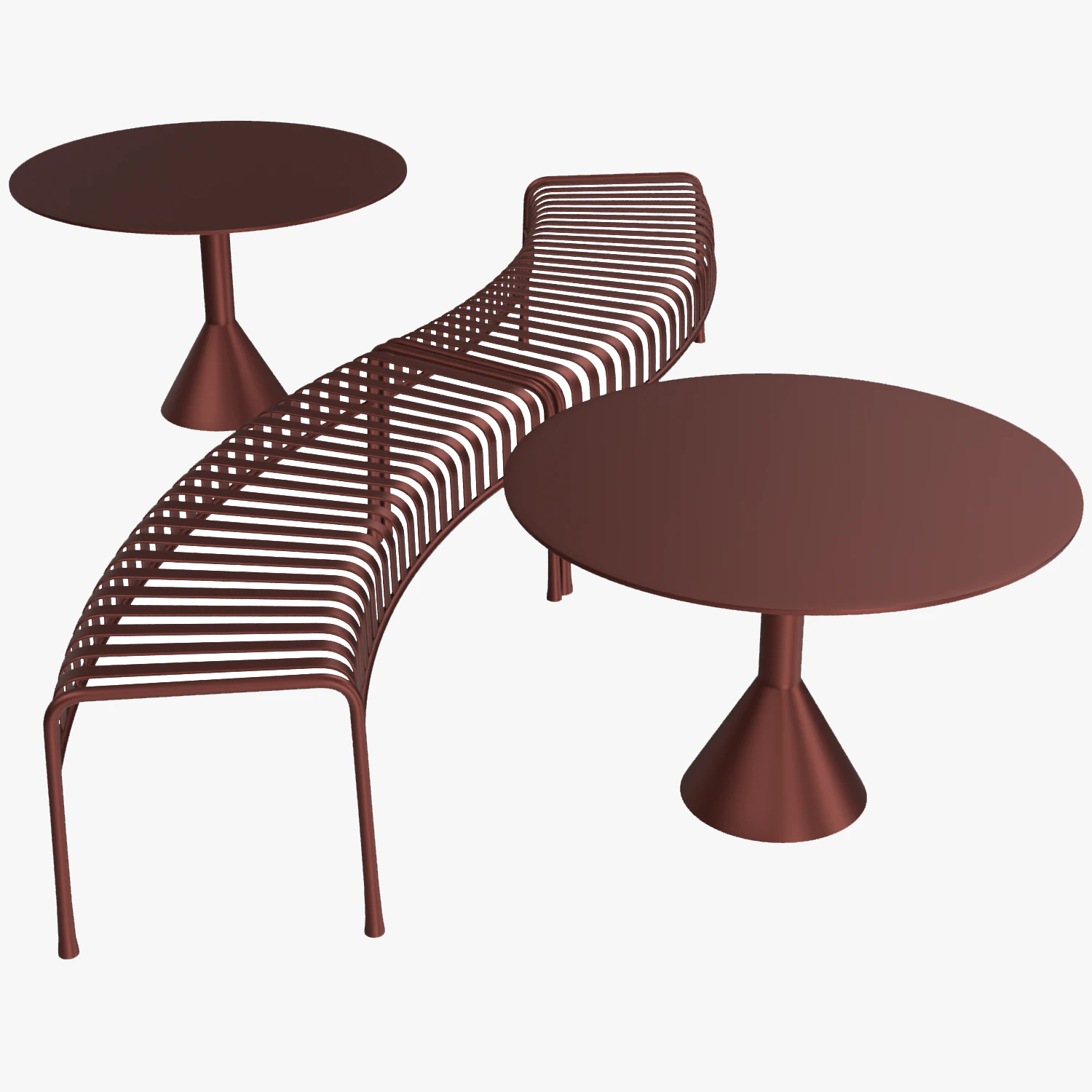 Hay Palissade Striped Outdoor Furniture Set 3D Model .c4d .max .obj .3ds .fbx .stl .blend 