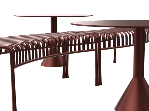 Hay Palissade Striped Outdoor Furniture Set 3D Model