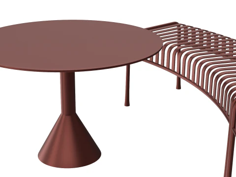 Hay Palissade Striped Outdoor Furniture Set 3D Model