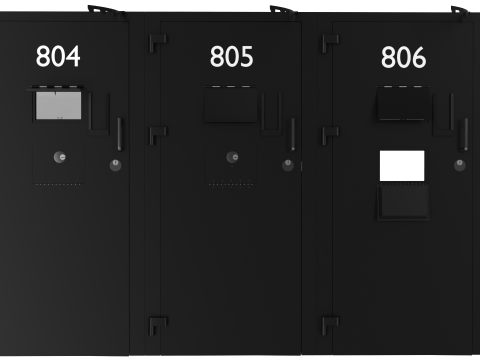 Drzwi antywłamaniowe do celi więziennej, stalowe, czarne Model 3D