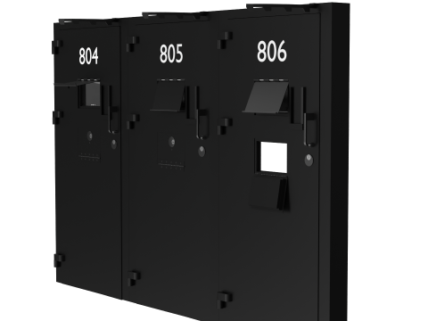 Drzwi antywłamaniowe do celi więziennej, stalowe, czarne Model 3D