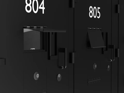 Gevangeniscelbeveiligingsdeur Staal Zwart 3D Model