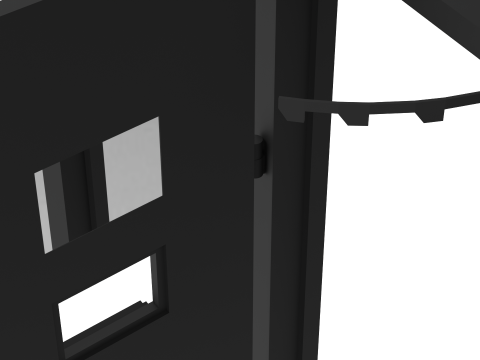 Drzwi antywłamaniowe do celi więziennej, stalowe, czarne Model 3D